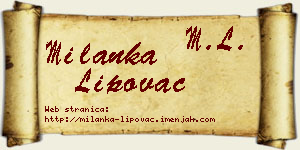 Milanka Lipovac vizit kartica